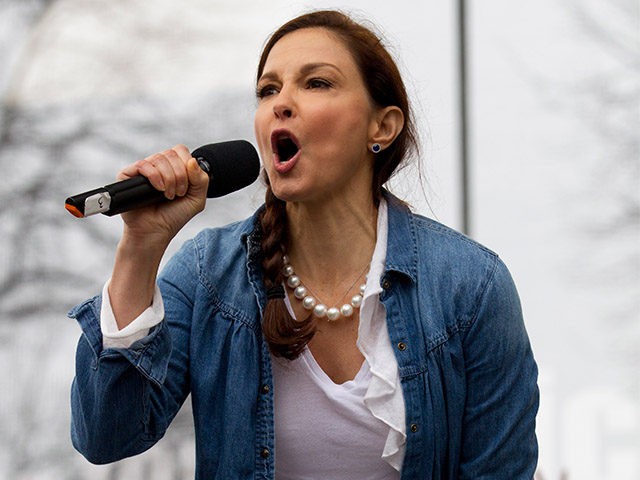 WASHINGTON, DC - JANUARY 21: Ashley Judd speaks onstage during the Women's March on W
