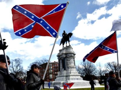 Confederate statue, flags AP
