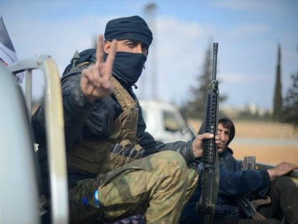 ALEPPO, SYRIA - FEBRUARY 13: Free Syrian Army (FSA) members fight against Daesh terrorists in al-Bab town of Aleppo during the 'Operation Euphrates Shield' in Aleppo, Syria on February 13, 2017. The Turkish-led Operation Euphrates Shield began in late August to improve security, support coalition forces, and eliminate the terror …