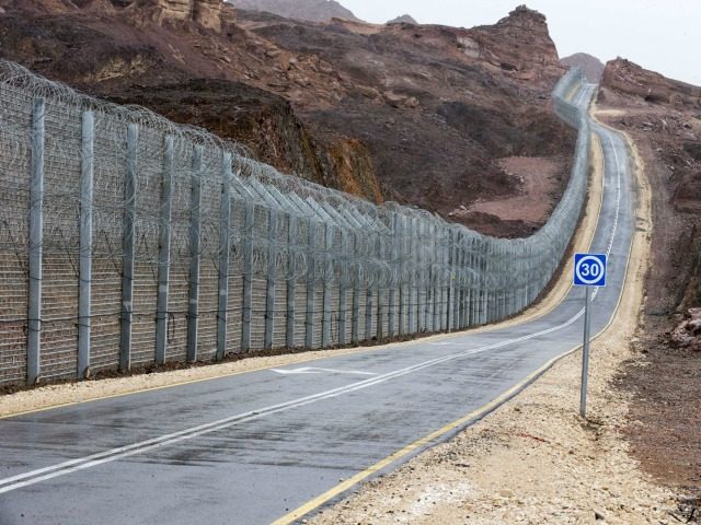 A picture taken on March 9, 2014 shows a general view of the fencing along the southern Israeli border with Egypt near the Red Sea resort of Eilat. AFP PHOTO / JACK GUEZ (Photo credit should read JACK GUEZ/AFP/Getty Images)