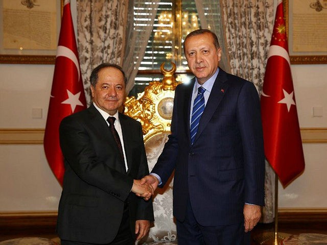 ISTANBUL, TURKEY - FEBRUARY 26: Turkish President Recep Tayyip Erdogan (R) and President o