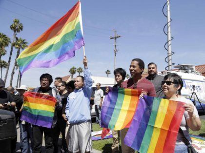 Transgender bathroom rally in California (Nick Ut / Associated Press)