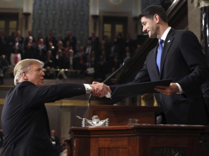 Trump and Ryan in Congress address (Jim Lo Scalzo / Associated Press)