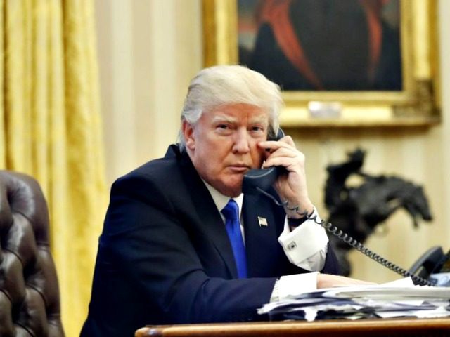 Trump on Phone AP