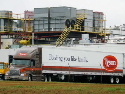 CARTHAGE TEXAS-25: A Tyson Poultry truck backup to its load dock at a processing plant in