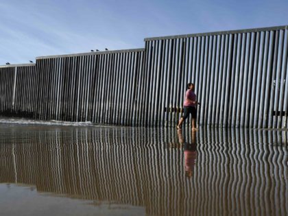 U.S.-Mexico border in ocean (Gregory Bull / Associated Press)