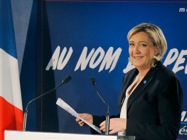 Far-right leader and candidate for next spring presidential elections Marine le Pen, arriv