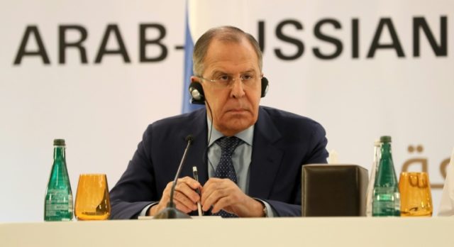 Russian Foreign Minister Sergei Lavrov met his Emirati counterpart (not in picture) during
