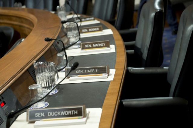 Democratic seats remain empty as the Senate environment committee votes on the nomination