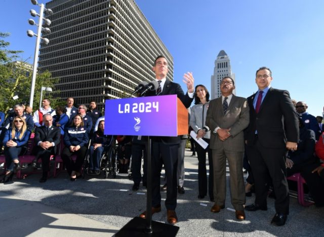 Los Angeles Mayor Eric Garcetti announces the Los Angeles City Councils 13-0 unanimous fin