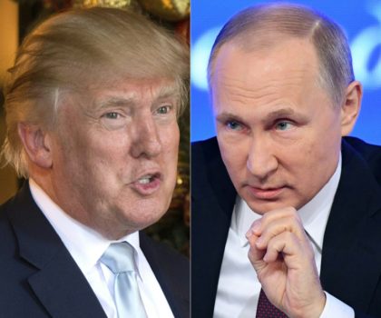 Donald Trump (left) refused to criticise Vladimir Putin during the 2016 election campaign,