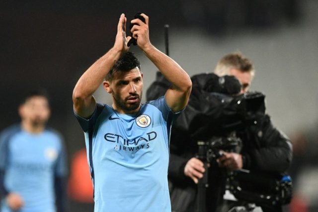 Manchester City's Argentinian striker Sergio Aguero was left out of the starting line-up