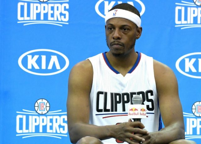 Paul Pierce #34 of the Los Angeles Clippers made an emotional farewell appearance in Bosto