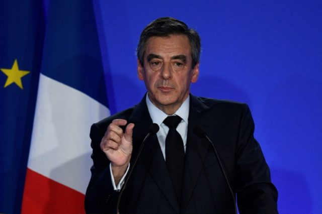 French presidential Francois Fillon on Monday at a press conference responding to the "fak