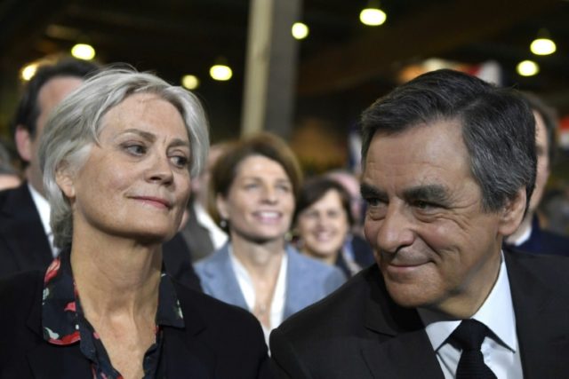 French presidential candidate Francois Fillon pictured with his wife Penelope on January 2