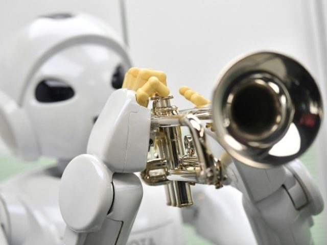 A robot produced by the Toyota Motor Corporation called 'Harry Trumpet -Player Robot' Japa