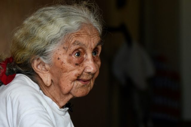 Carmela Gomez Pinheiro, 96, a survivor of the 1932 drought "concentration camps" speaks to