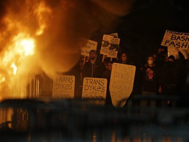 Protestors Bonfire