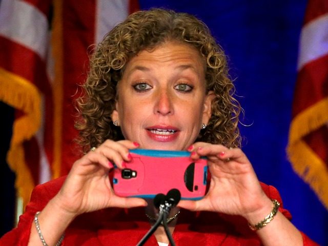 Just prior to addressing the Democratic National Committee, Rep. Debbie Wasserman Schultz,