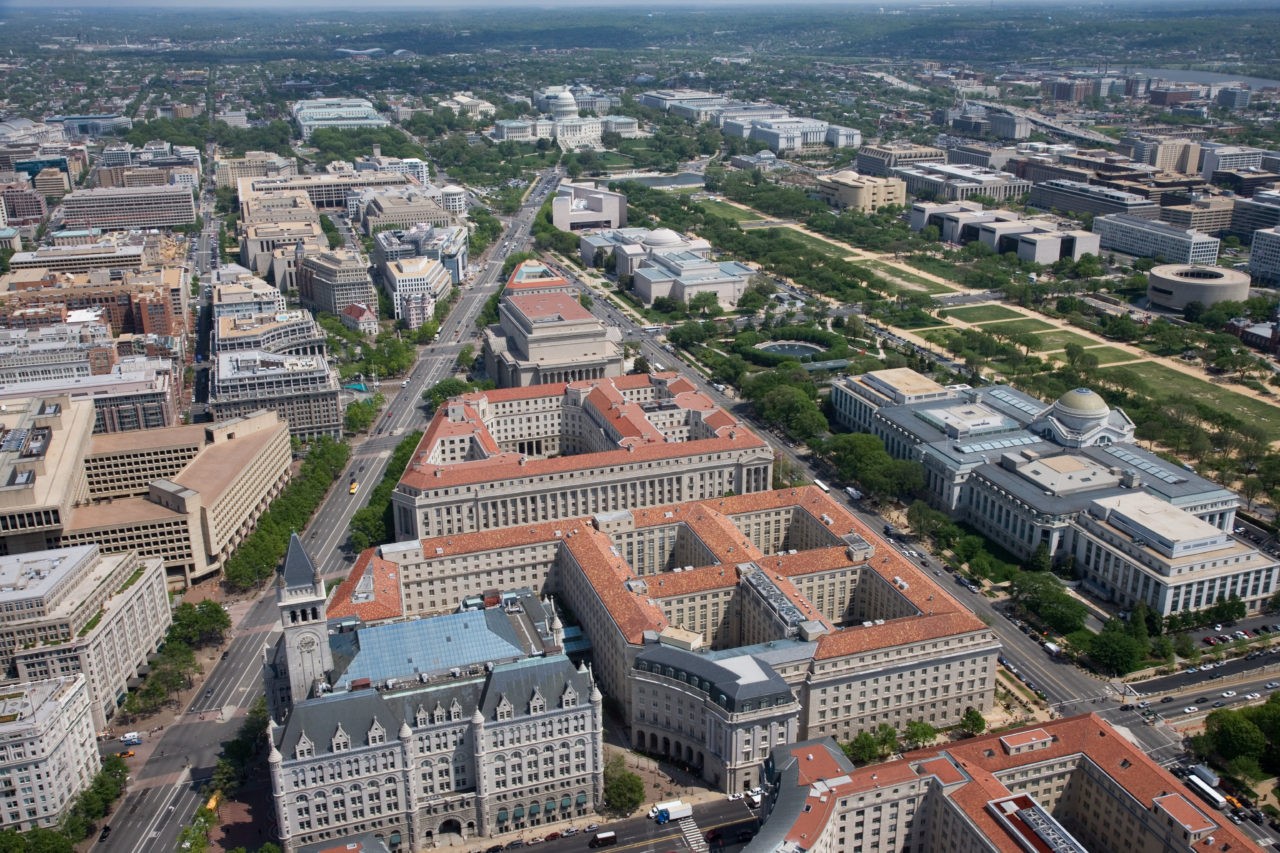 Federal Triangle, facing east (Source: Wikimedia Commons)
