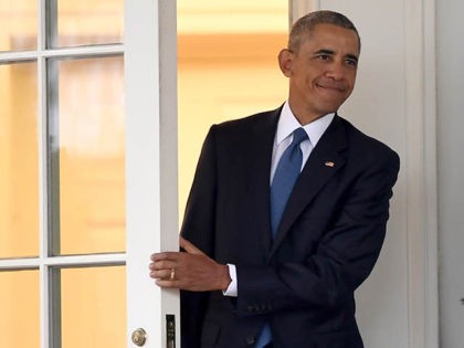US President Barack Obama departs the Oval Office for the last time as president, at the W