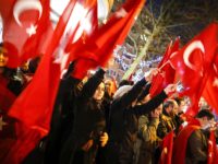 NETHERLANDS-TURKEY-DIPLOMACY-POLITICS-DEMO Dutch Turkish demonstrators hold Turkish flags as they gather outside the Turkish consulate in Rotterdam, on March 11, 2017 after Netherlands refused Turkish Foreign Minister Mevlut Cavusoglu permission to land for a rally to gather support for a referendum on boosting Turkish president Erdogan's powers. Turkey promised to avoid the …