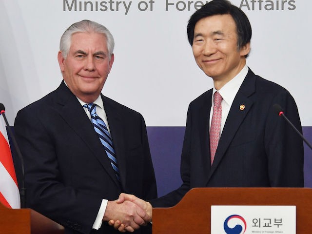 SEOUL, SOUTH KOREA - MARCH 17: (L to R) U.S. Secretary of State Rex Tillerson shakes hand