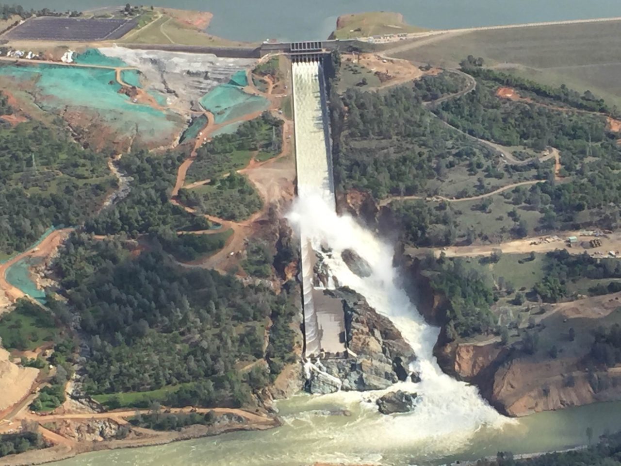 PHOTOS: Flyover Reveals Extent of Oroville Dam Spillway Destruction