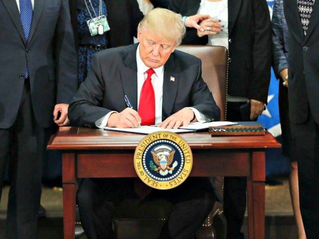 Trump Signs EO Pablo Martinez MonsivaisAP