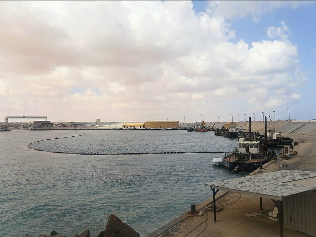 A view of the anchorage at the Es Sider export terminal in Ras Lanuf, west of Benghazi Mar