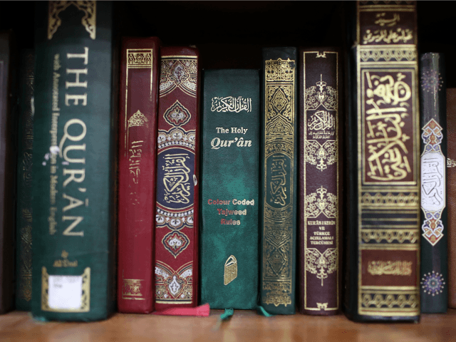 Copies of the Quran are shown on the shelf of the Dar Al-Hijrah Islamic Center mosque during a town hall meeting with Virginia Attorney General Mark Herring March 17, 2017 in Falls Church, Virginia. The town hall, sponsored by the Council on American-Islamic Relations, was held following U.S. President Donald …