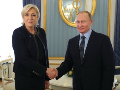 Russian President Vladimir Putin meets with French presidential election candidate for the