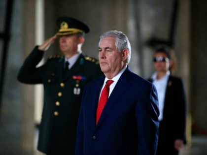 U.S. Secretary of State Rex Tillerson stands before laying a wreath at the mausoleum of Turkey's founding father Mustafa Kemal Ataturk, in Ankara, Turkey, Thursday, March 30, 2017. Tillerson and Turkish officials on Thursday discussed ways to coordinate the fight against the Islamic State group in Iraq and Syria, a …