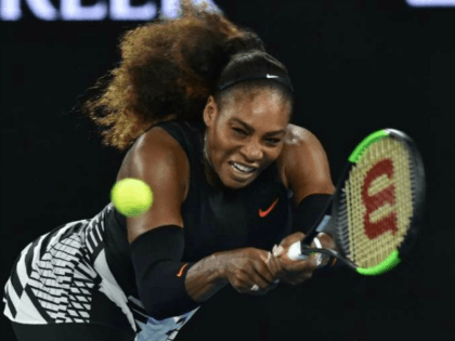 Serena Williams in action against Lucie Safarova on day four of the Australian Open in Mel