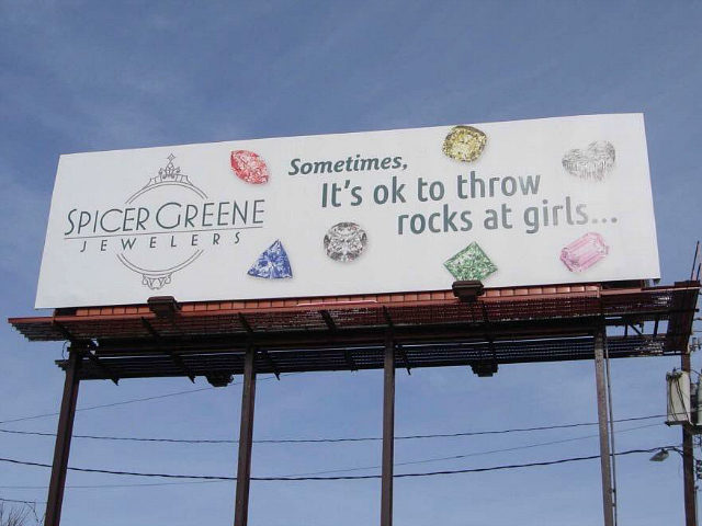 North Carolina Jewelry Store Apologizes for Billboard Saying It Is 'Okay to Throw Rocks at