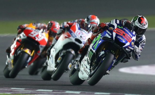 Riders compete in the 2016 Qatar Grand Prix in Doha