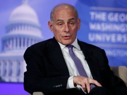 Department of Homeland Security Secretary John Kelly participates in a moderated discussion at the Center for Cyber and Homeland Security, April 18, 2017.