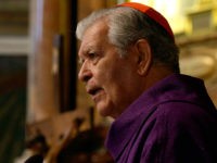 Cardinal-Jorge-Liberato-Urosa-Savino-penitential-mass-ap Cardinal Jorge Liberato Urosa Savino celebrates a mass in memory of late Venezuelan President Hugo Chavez, in Rome's Santa Maria dei Monti Church, Friday, March 8, 2013. (AP Photo/Gregorio Borgia)