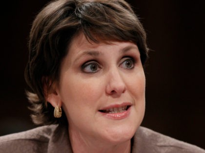 In this July 1, 2010 file photo, Dr. Charmaine Yoest testifies on Capitol Hill in Washington. The White House says President Donald Trump is appointing Yoest, the former president of a leading anti-abortion organization to a senior position at the Health and Human Services Department. (AP Photo/Pablo Martinez Monsivais, File)