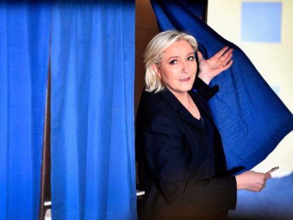 Presidential Candidate Marine Le Pen Spends Election Day In Northern Strong Hold