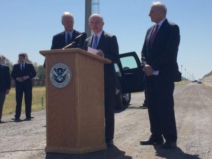 Jeff Sessions at border with Ron Johnson and John Kelly (Joel Pollak / Breitbart News)
