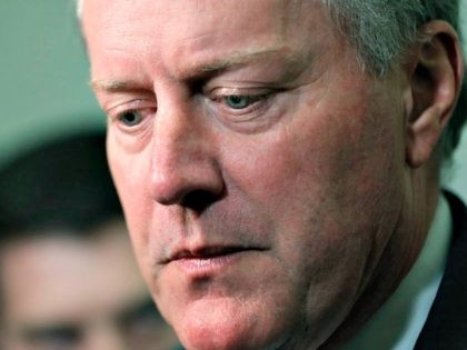 House Freedom Caucus Chairman Rep. Mark Meadows, R-N.C. pauses while meeting with the media on Capitol Hill in Washington, Thursday, March 23, 2017, following a Freedom Caucus meeting. GOP House leaders delayed their planned vote on a long-promised bill to repeal and replace "Obamacare," in a stinging setback for House …