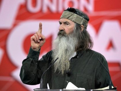 NATIONAL HARBOR, MD - FEBRUARY 27: Phil Robertson of TV show "Duck Dynasty" speaks during an interview at the 42nd annual Conservative Political Action Conference (CPAC) February 27, 2015 in National Harbor, Maryland. Conservative activists attended the annual political conference to discuss their agenda. (Photo by Alex Wong/Getty Images)