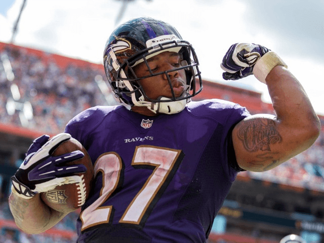 Oct. 6, 2013 - Miami Gardens, Florida, U.S. - Baltimore Ravens running back Ray Rice (27)