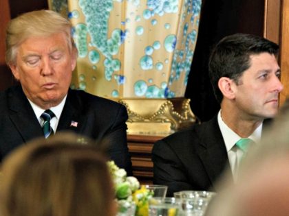 Trump, Ryan looking away-AP