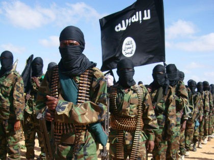 Somali Al-Shebab fighters gather on February 13, 2012 in Elasha Biyaha, in the Afgoei Corr