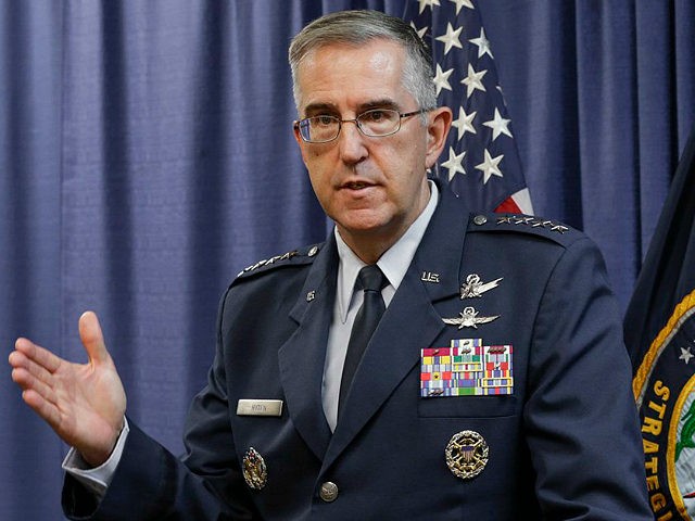 General John Hyten, the incoming commander of the United States Strategic Command, speaks
