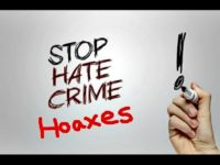 hate crime hoax sign
