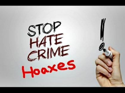 hate crime hoax sign