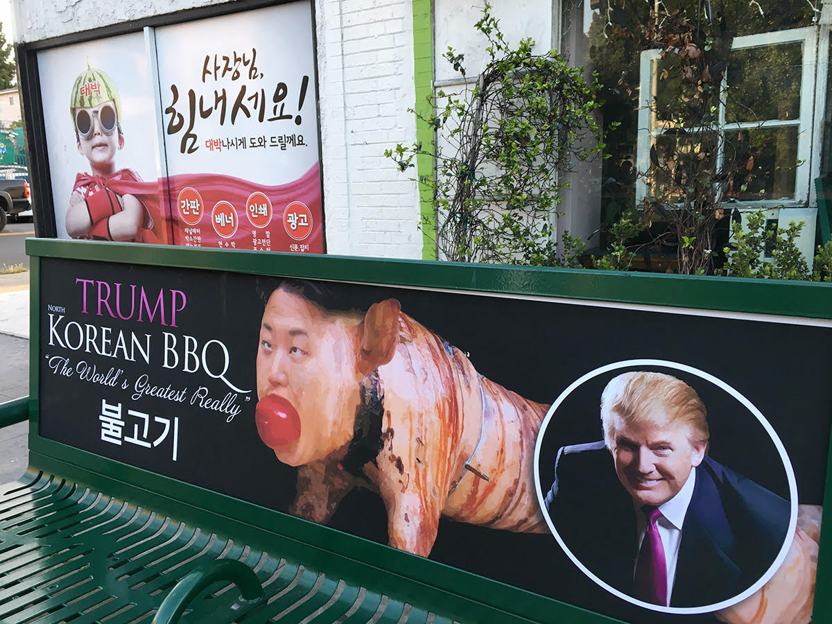 Street Artist Mocks Kim Jong Un With Trump North Korean BBQ